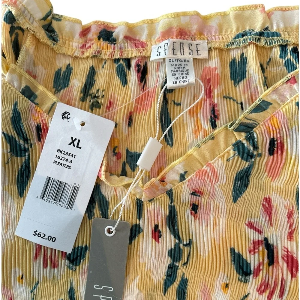 Spense boho pleated‎ top with bell sleeves, NWT size XL - Picture 4 of 5